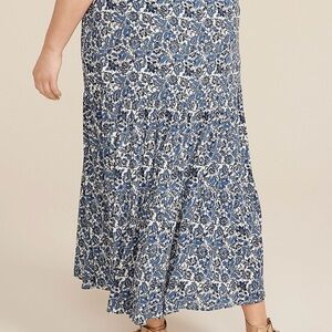 Maurices Blue and White Floral Maxi Skirt